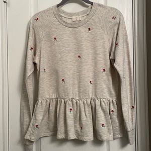 Anthropologie peplum sweatshirt top